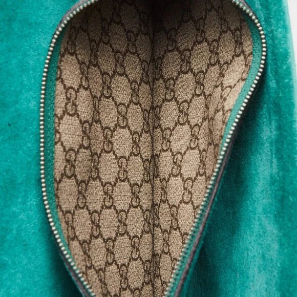 Gucci Beige/Green GG Supreme Canvas/Suede Embroidered Patch Small Dionysus Sh... - Picture 9 of 12